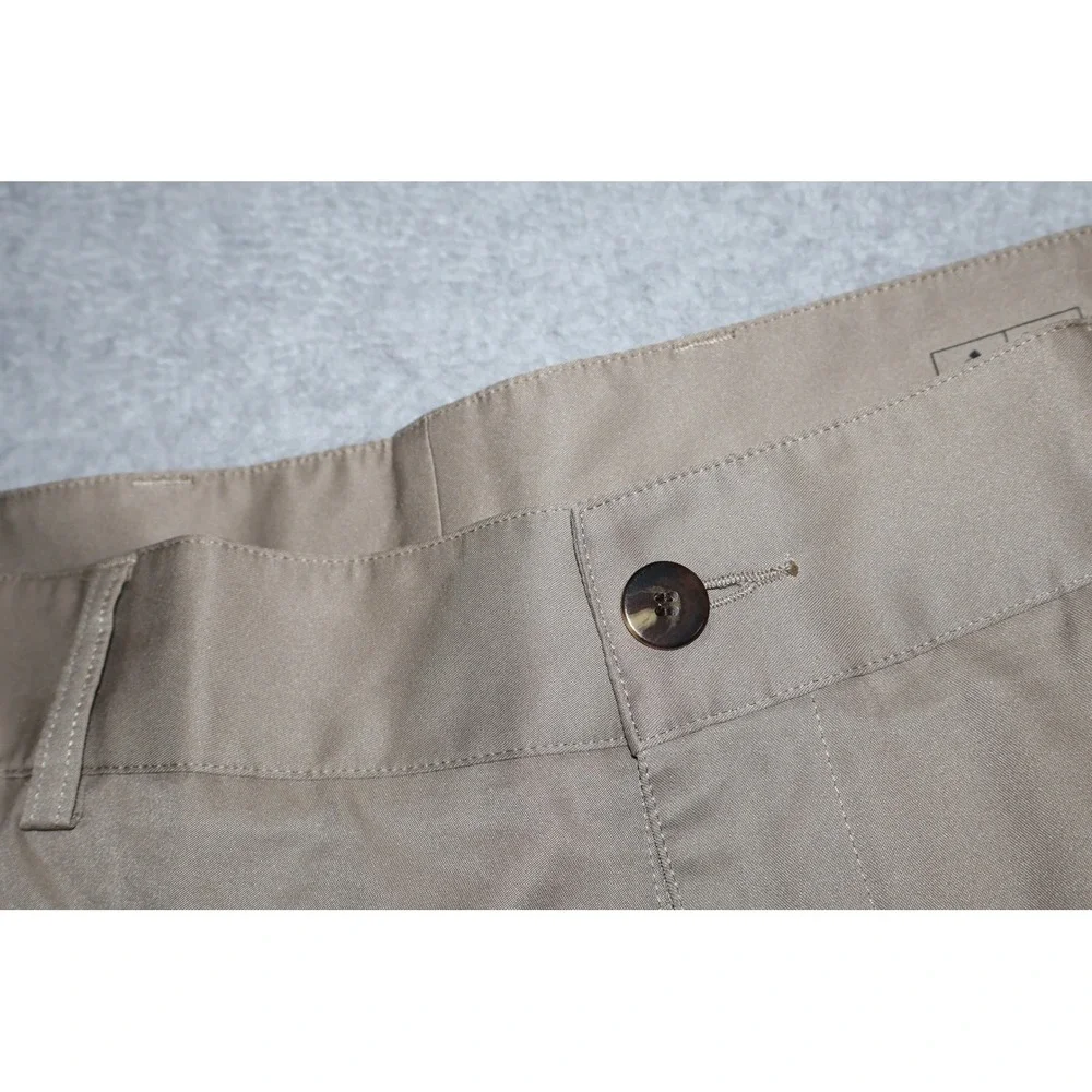 Adidas Golf Pants Mens 34x33 Tan Climalite Flat Front Performance Polyester **